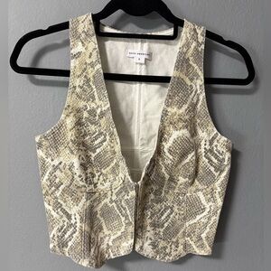 NWOT Good American Snakeprint Denim Vest. Size Small